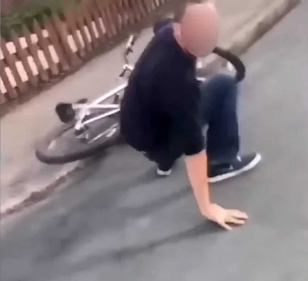 Video – Motorist deliberately drove into cyclist in a prank filmed from his car