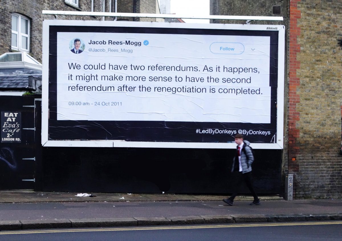 More cheeky billboards trolling politicians with their own words appearing all over UK1200 x 847