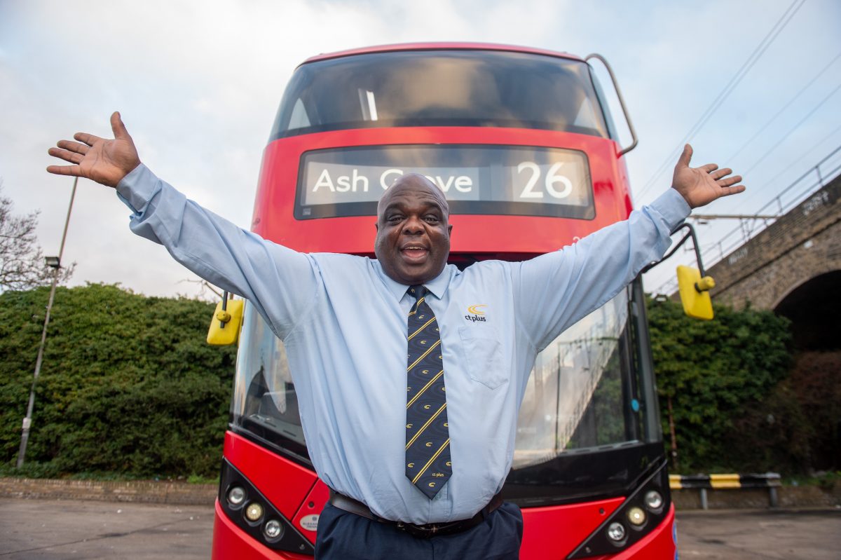Former homeless person has been crowned London’s top bus driver – because he never stops smiling