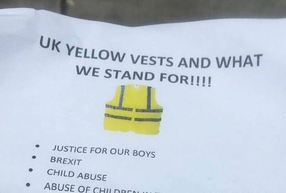 Yellow vests list child abuse, homelessness and wrongful arrests among things they “stand for” in botched flyer