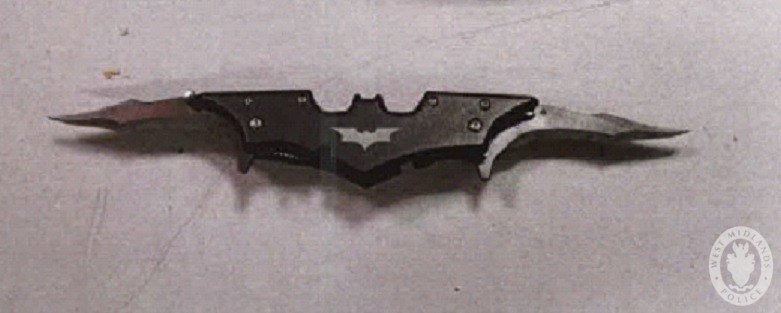 Teenager was arrested after being found with a double-bladed Batman knife – as used by Christian Bale in The Dark Knight