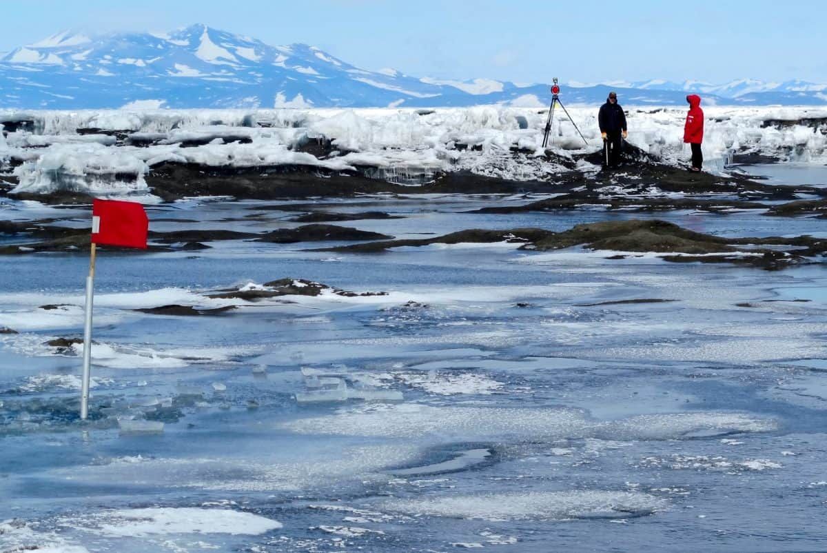 Massive weight of meltwater lakes causing Antarctic ice shelves to ‘bend’ and buckle