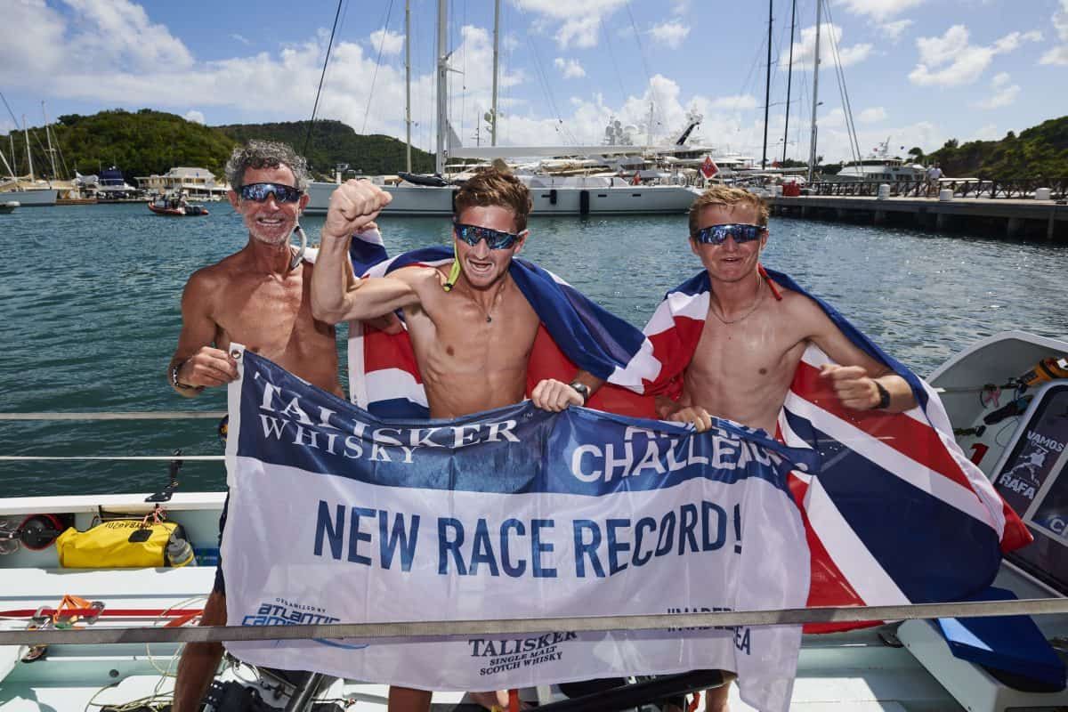 Father & two sons have become the fastest ever trio to row across the Atlantic