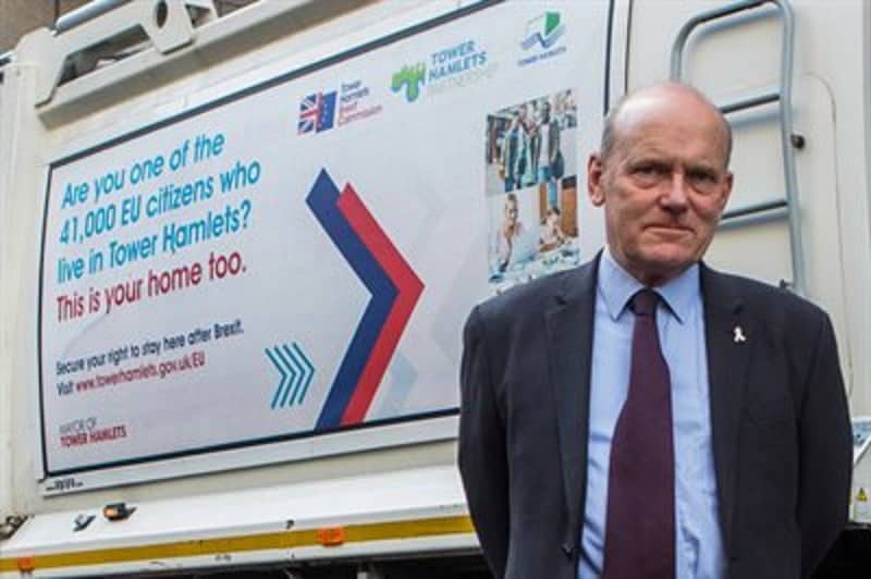 Council defends decision to put an advert directed at EU citizens on a bin lorry