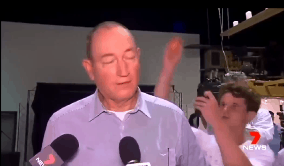 Fraser Anning gets egged – and his right-wing team react in the only way they know how
