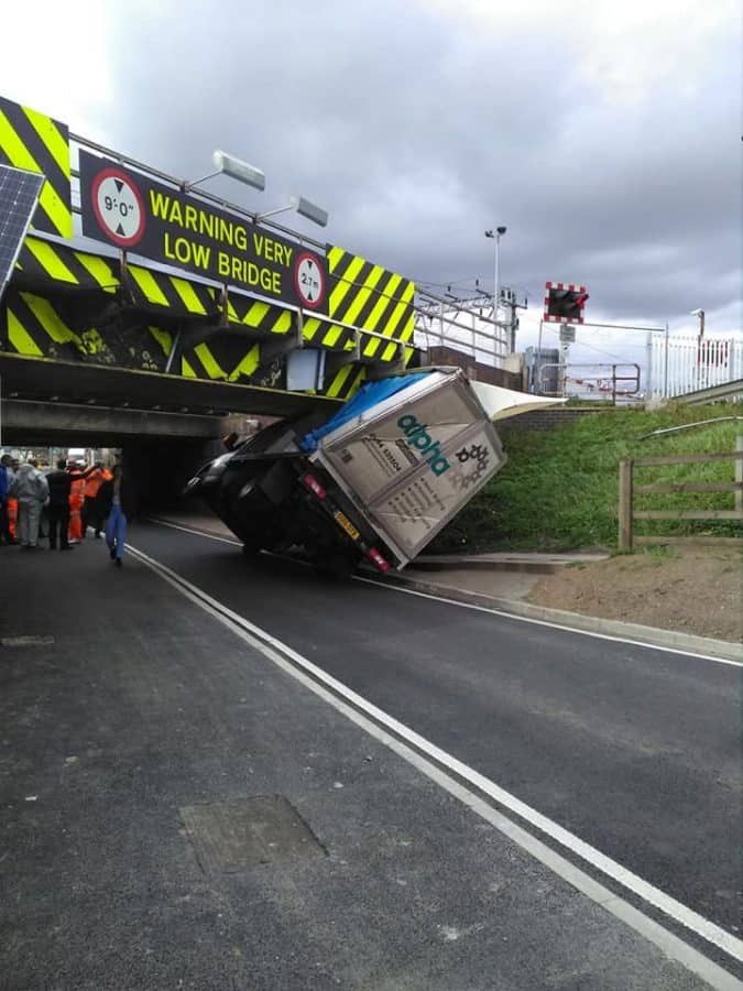 Britain’s ‘most bashed bridge’ struck AGAIN just days after new warning signs installed