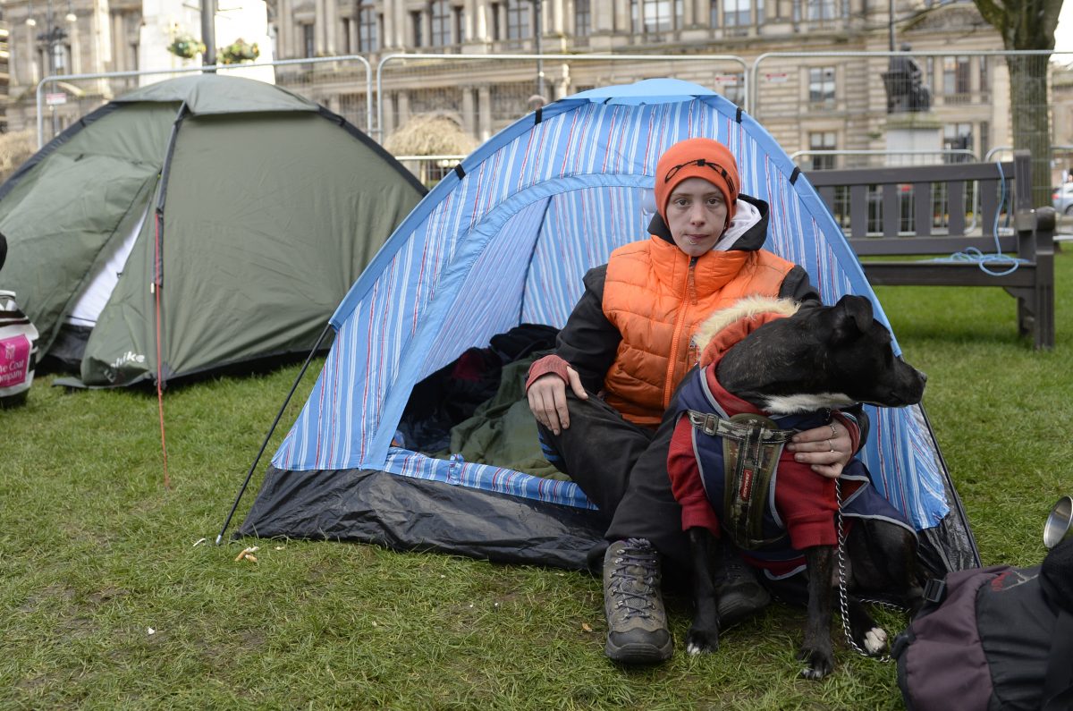 Homeless protesters pitched up tents to demand council gives them permanent accommodation