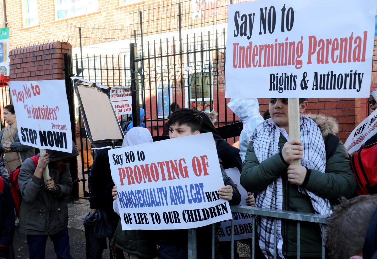 Parents have halted protests demanding LGBT lessons are axed at primary school