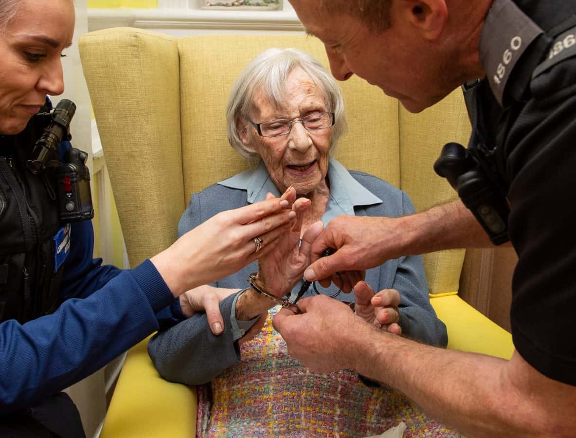 104-year-old gran was ‘arrested’ by police after she said it was her greatest wish to be nicked