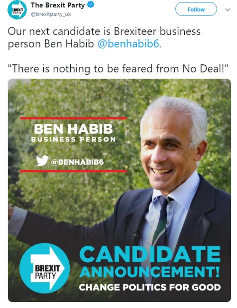 Ben Habib (c) Brexit Party / Twitter