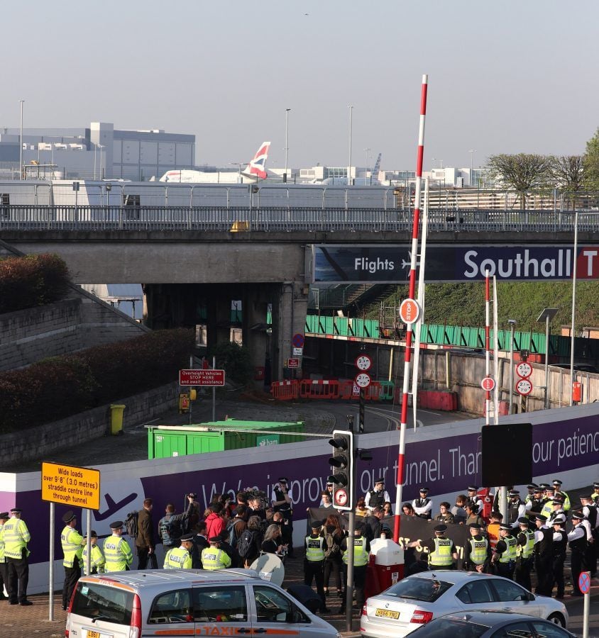 climate protestors at Heathrow (c) SWNS