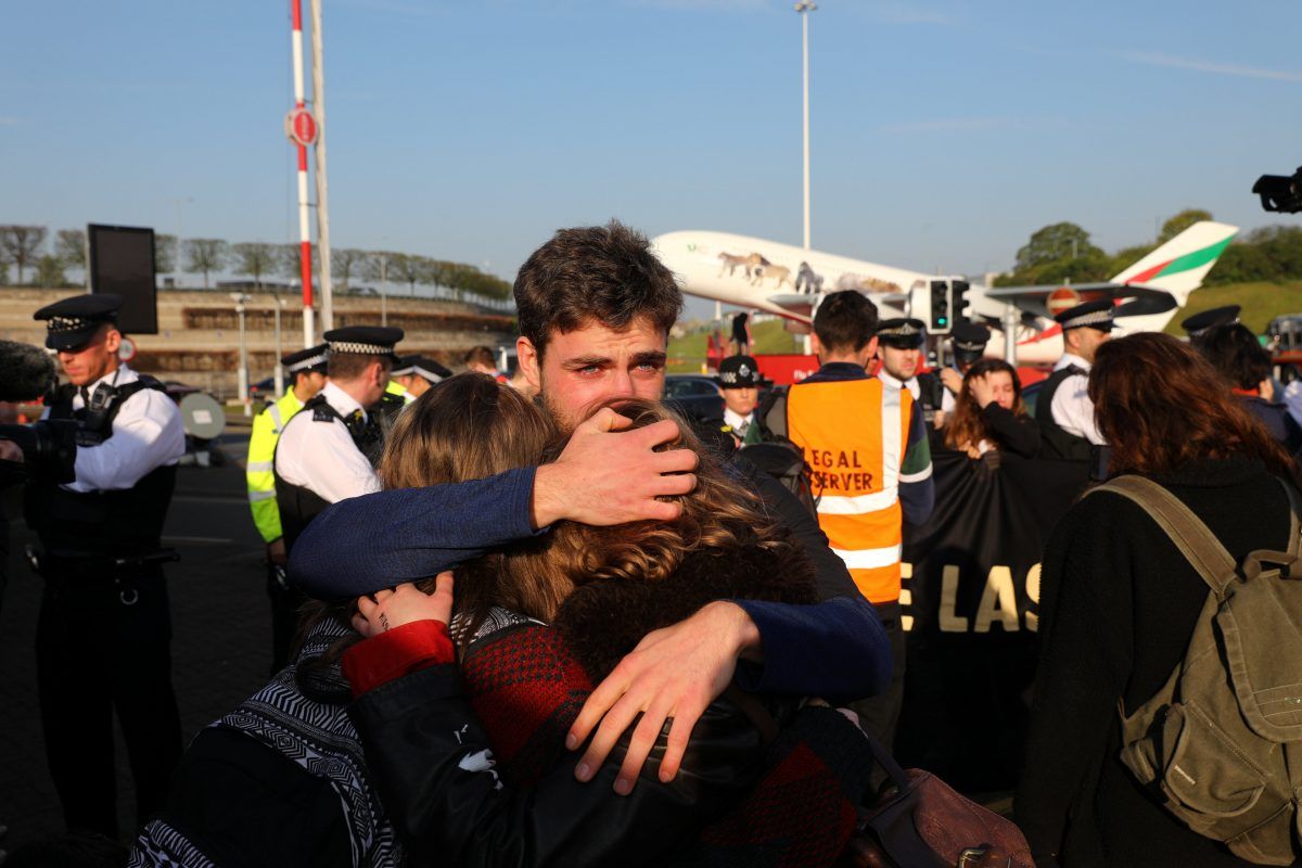 climate protestors at Heathrow (c) SWNS