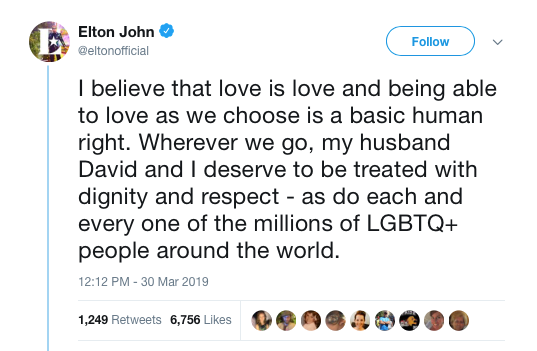 Elton John Twitter