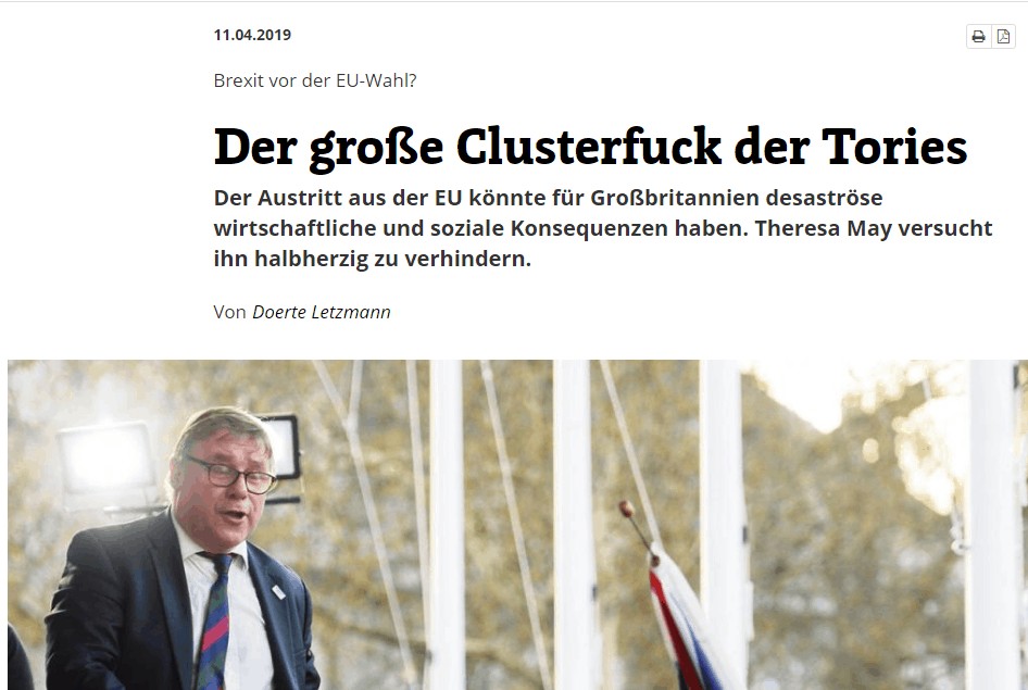 Der große Clusterfuck der Tories: The German analysis that needs no translation