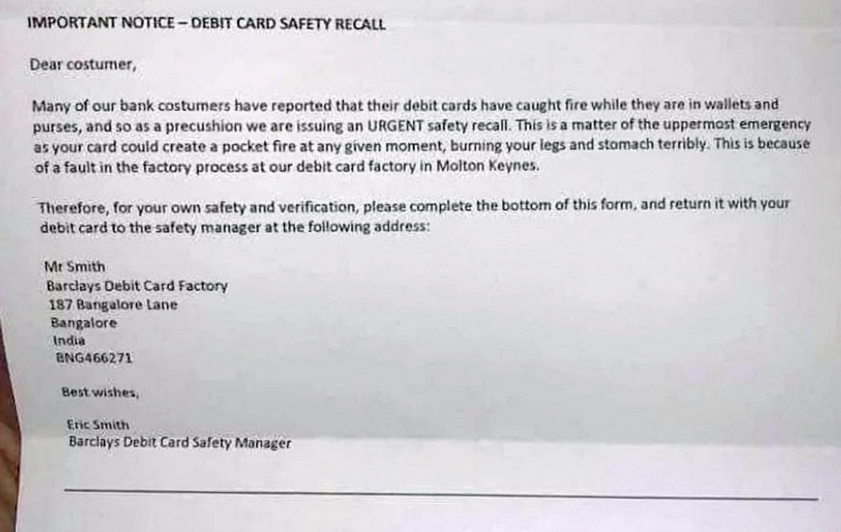 Police expose ‘worst scam ever’ warning people their cash card could explode in their pocket