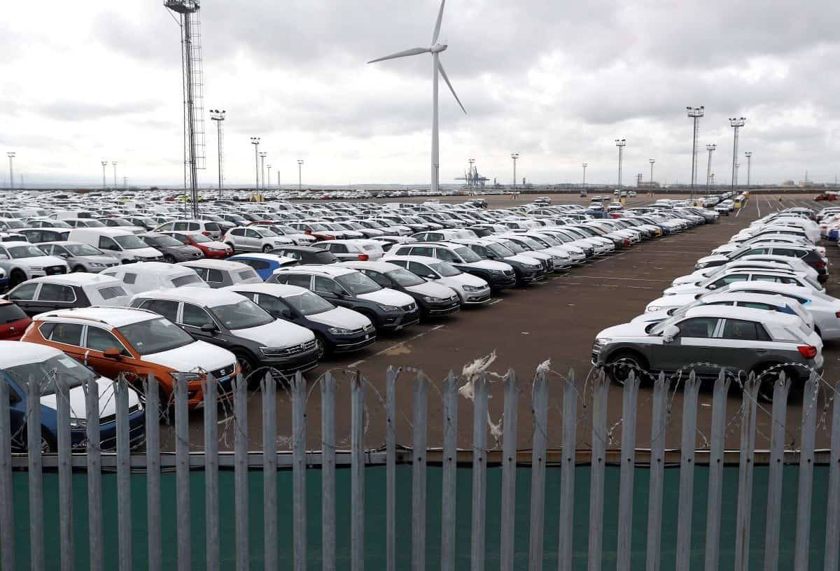 Imported cars are parked in a storage area at Sheerness port, Sheerness, Britain, October 24, 2017. REUTERS/Peter Nicholls