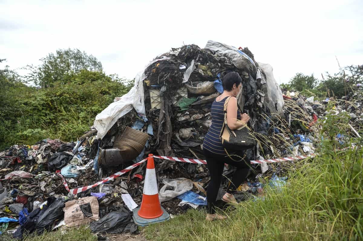 ‘Disgusting’ fly-tippers dumped this mountain of rubbish 50 FEET long overnight