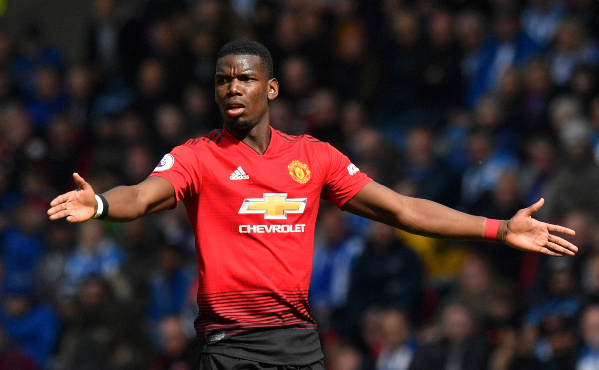 Manchester United's Paul Pogba reacts during the Premier League match at the John Smith's Stadium, Huddersfield.