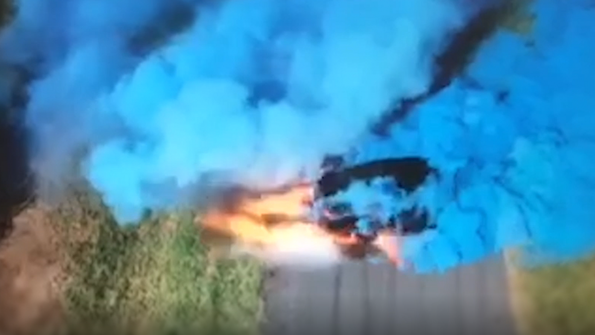 Watch a gender reveal stunt goes explosively wrong: