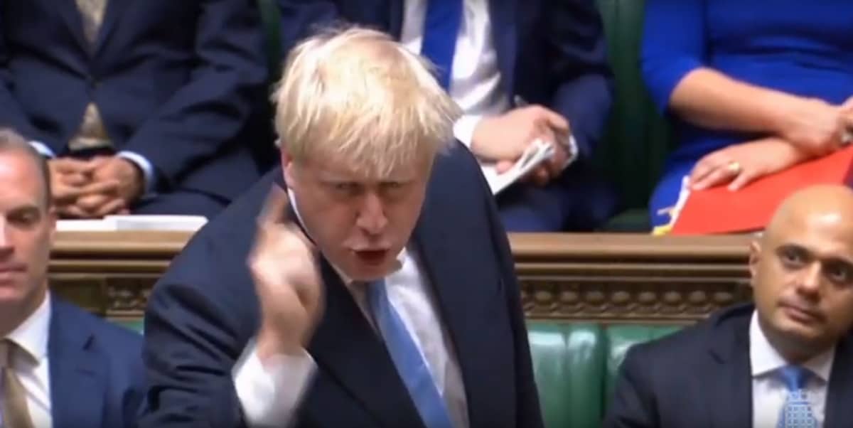 Prime Minister Boris Johnson making a statement to MPs