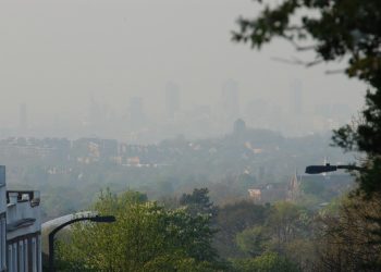 Smog over the London skyline.