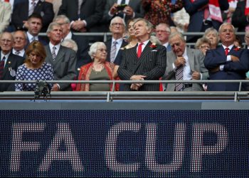 Arsenal majority owner Stan Kroenke with Arsenal Chairman Chips Keswick (right) during the Emirates FA Cup Final at Wembley Stadium, London.