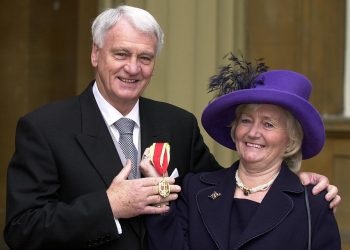 Newcastle United football manager Sir Bobby Robson, the man who masterminded England to the semi-finals in the 1990 World Cup, at Buckingham Palace after he was knighted by the Prince of Wales.   *  With him at the Palace were his wife, Elsie (right) and two of the couple's three sons, Andrew, 41, and Paul, 44. Also being honoured was author Sebastian Faulks, most famous for his First World War novel, Birdsong.