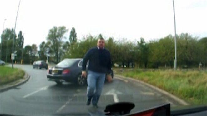 Driver jumps out of car and attacks him in middle of busy dual carriage way