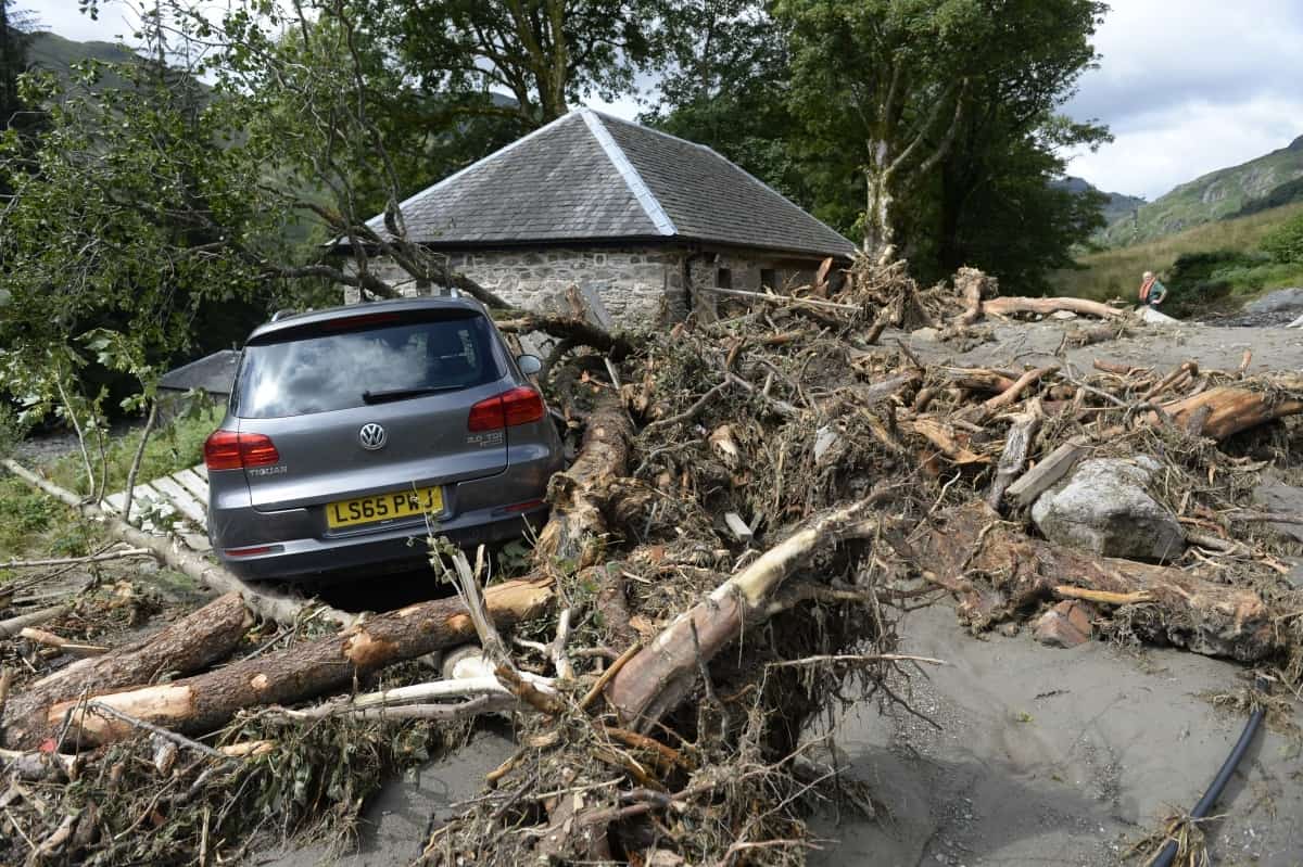 Village at Loch Katrine ravaged by a landslide