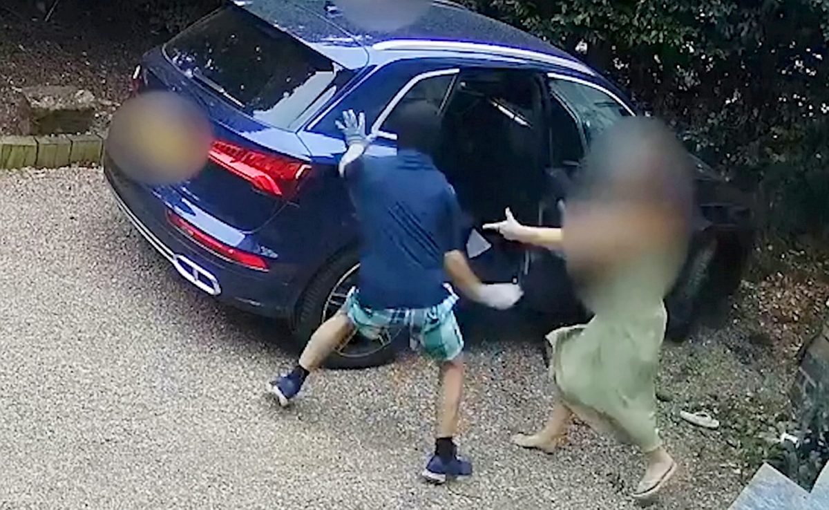 Mum caught on CCTV single-handedly fighting off three carjackers to protect three-year-old in car