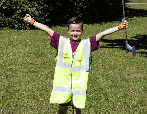 Eight-year-old boy has spent hundreds of hours picking up litter “to help save the world”