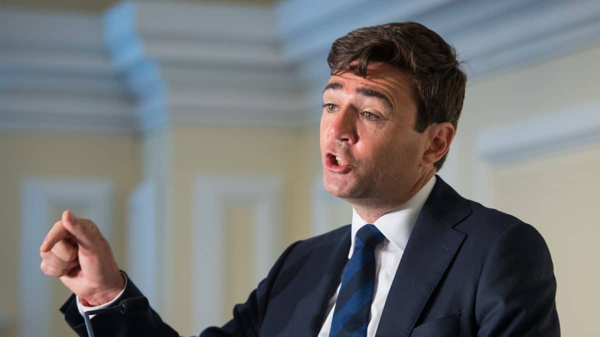 Andy Burnham condemns “utterly vile” banner greeting Tories ahead of Manchester conference