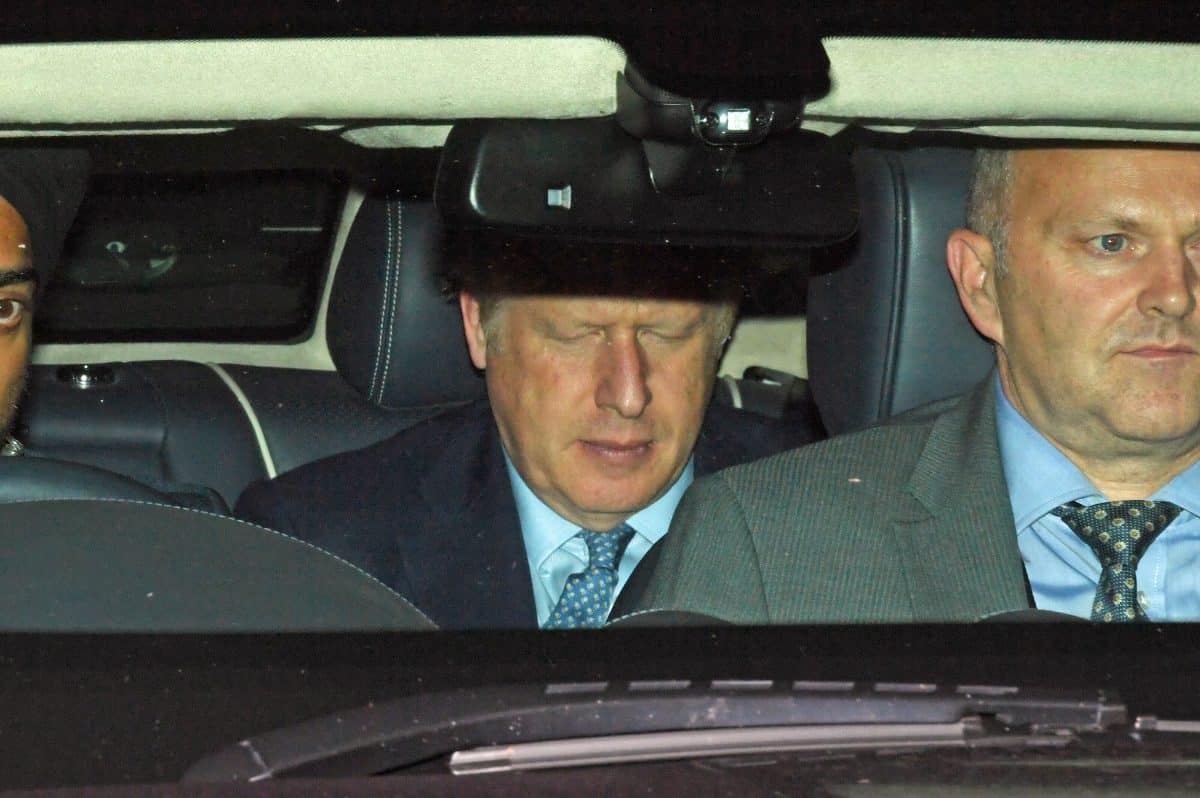 Boris Johnson in car