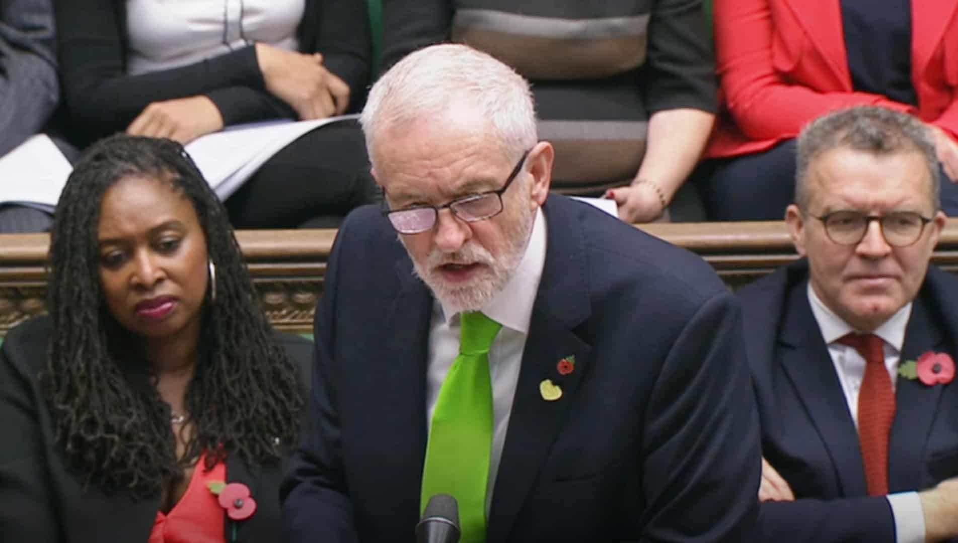 Tory MPs mock and jeer at Jeremy Corbyn’s green tie to honour Grenfell victims