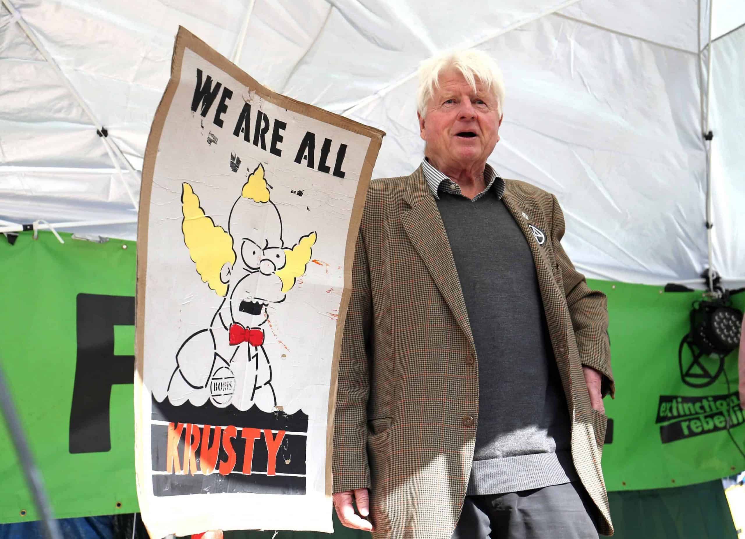 Calling me a ‘crusty’ is a compliment says Boris Johnson’s dad at climate demo