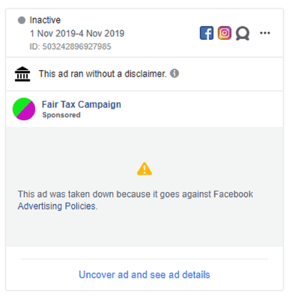 Facebook urged to ban political adverts as platform forced to remove more misleading ads