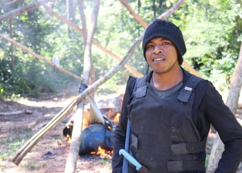 Paulino on a mission with the Guardians, wearing Sarah’s hat.(Survival)