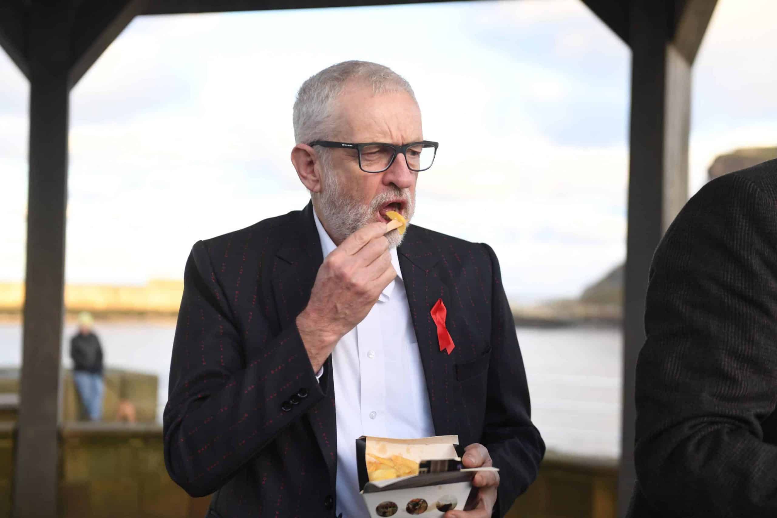 Corbyn hits campaign trail in ‘for the many not the few’ suit jacket
