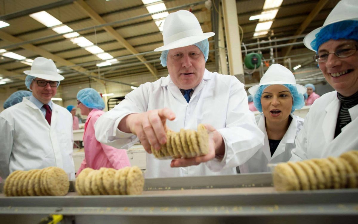 Boris Johnson, Priti Patel & Michael Gove make biscuits (PA)