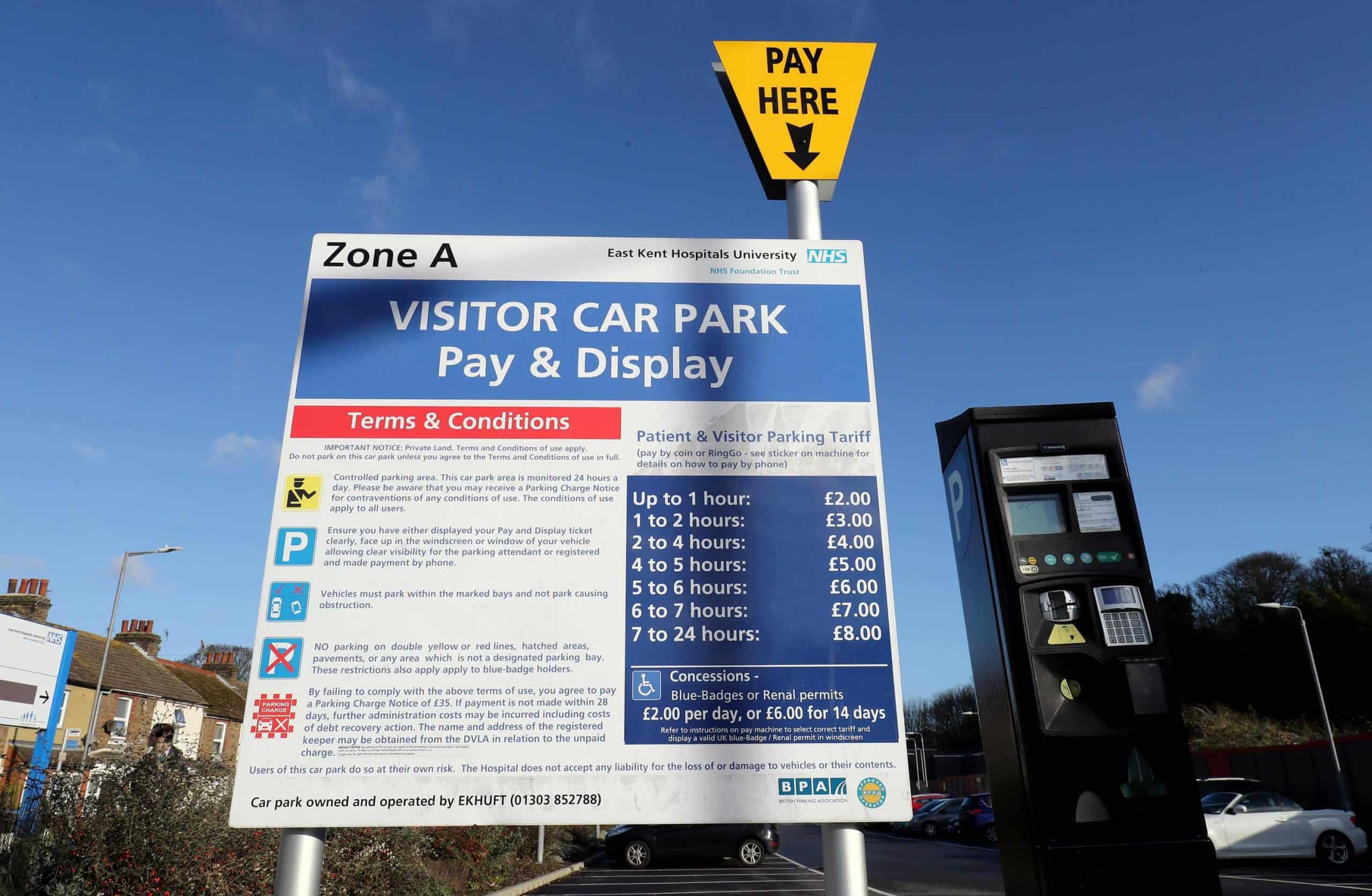 Patients across England slam ‘exorbitant’ hospital parking charges