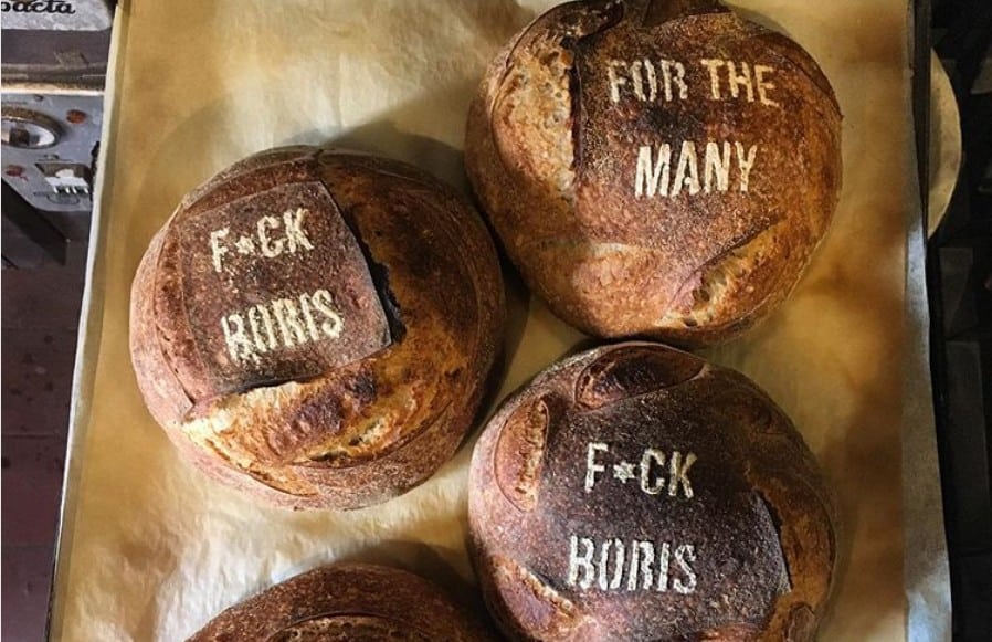 Bakery imprints “F*ck Boris” and “For The Many” into loaves ahead of election