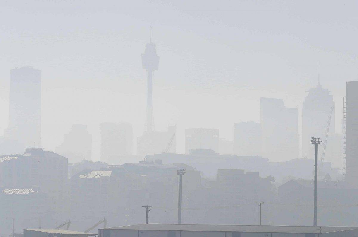 Smoke haze covers Sydney as wildfires burn near the city (Rick Rycroft/AP)