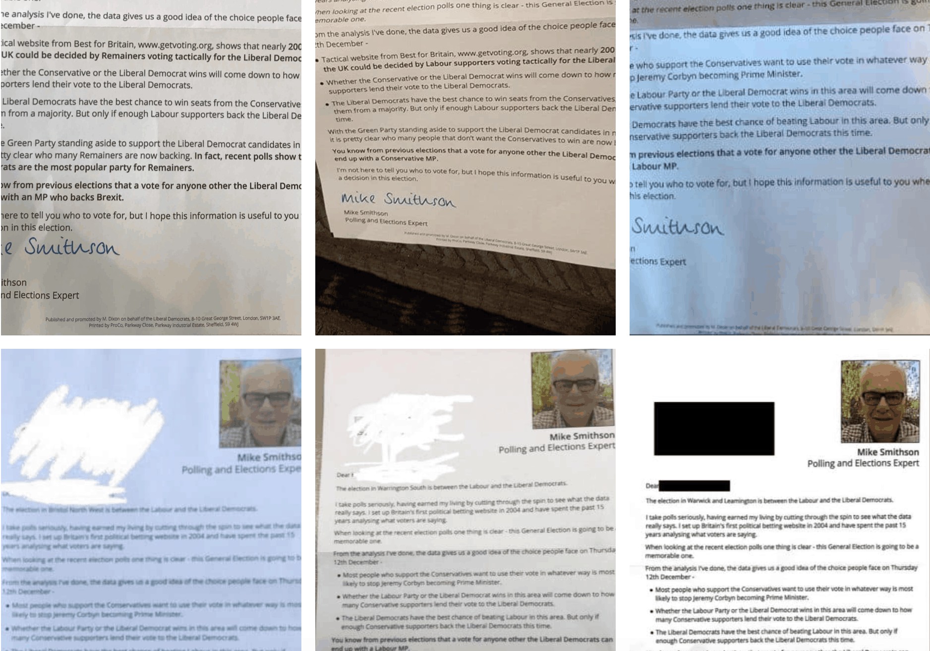 ‘Polling expert’ in false Lib Dem tactical voting advice letters disowns them
