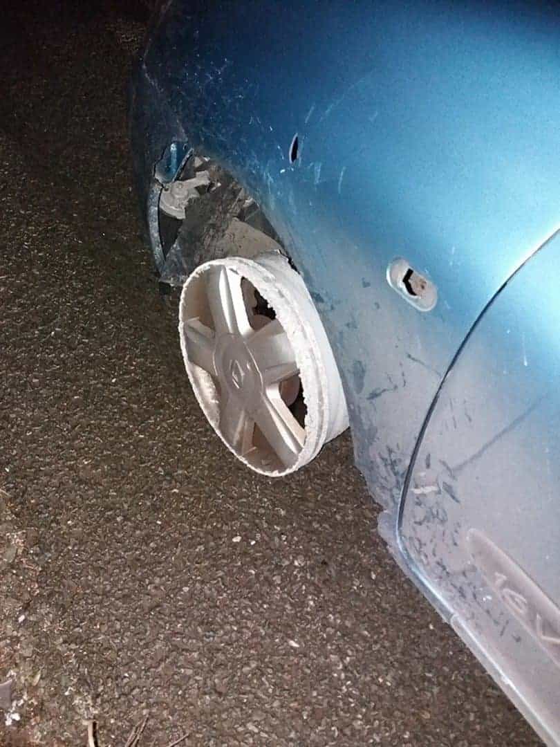Motorist driving on tyres worn to metal almost six times over drink-drive limit