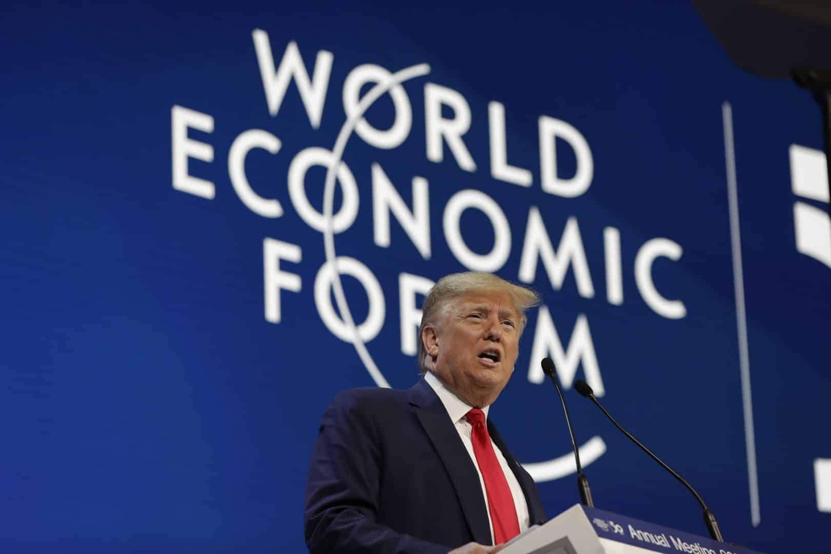 Trump addresses Davos leaders amid escalating trade tariff disputes and impeachment trial