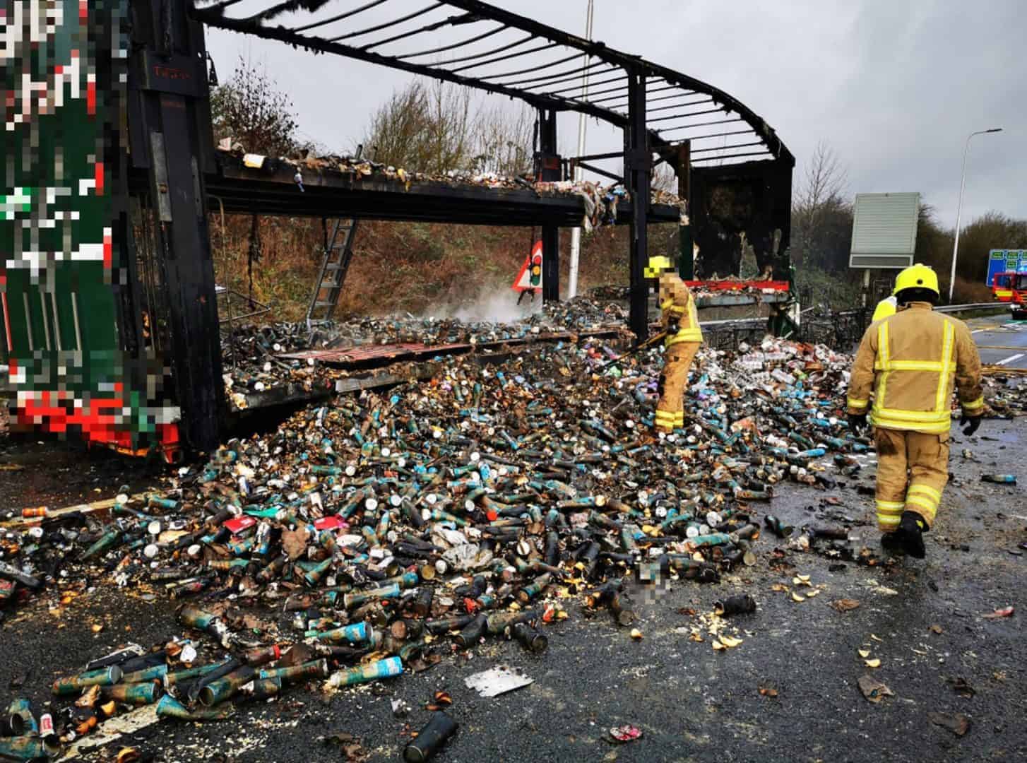 Lorry load of Pringles burnt to a crisp