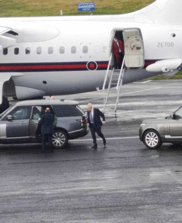 Video shows moment Boris Johnson steps off plane in Newcastle on day coronavirus was confirmed in city