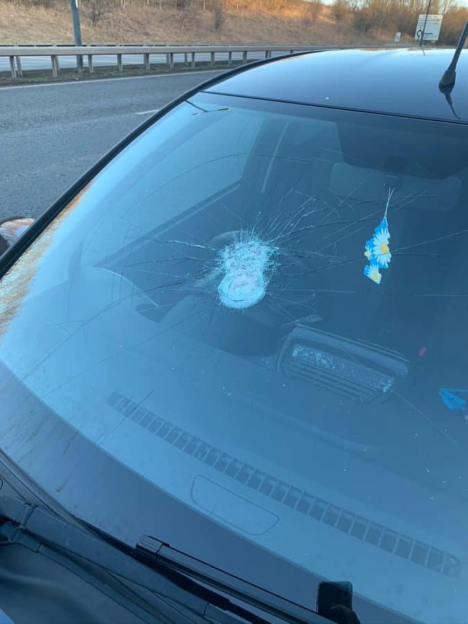 Father & young son almost killed when brick was thrown through car windscreen – by boy aged seven