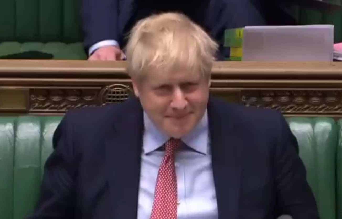 Boris Johnson salutes Jeremy Corbyn on his last PMQs