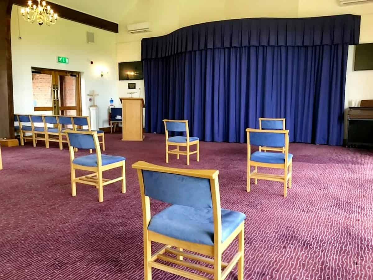 Solitary chairs at crematorium as coronavirus rules introduced for funerals